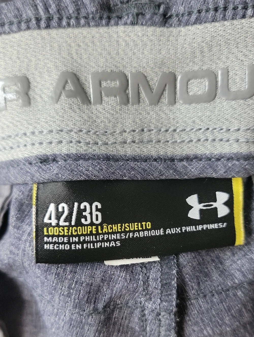 UNDER AMOUR Match Play Men's Blue Gray Loose Fit Preppy Vented‎ Golf Pants 42/36